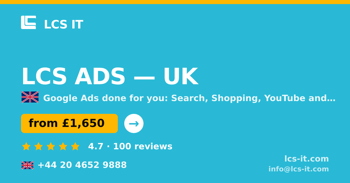 LCS ADS in the UK — from £1,650 per month, rated 4.7/5 by 100 reviews