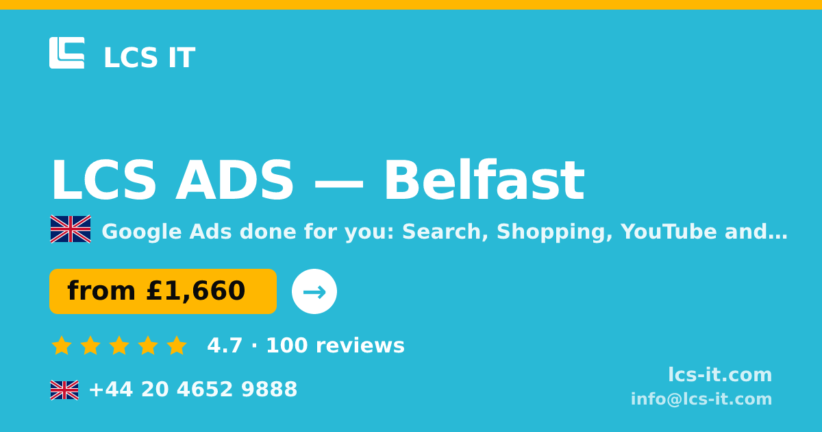LCS ADS in Belfast — from £1,660 per month, rated 4.7/5 by 100 reviews