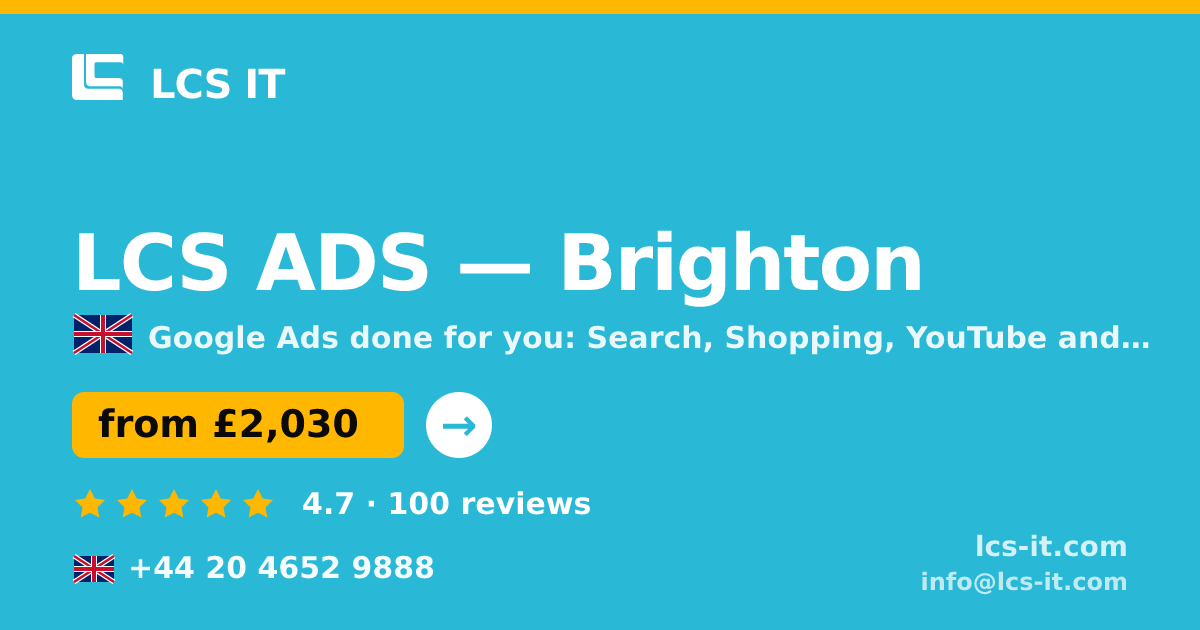 LCS ADS in Brighton — from £2,030 per month, rated 4.7/5 by 100 reviews