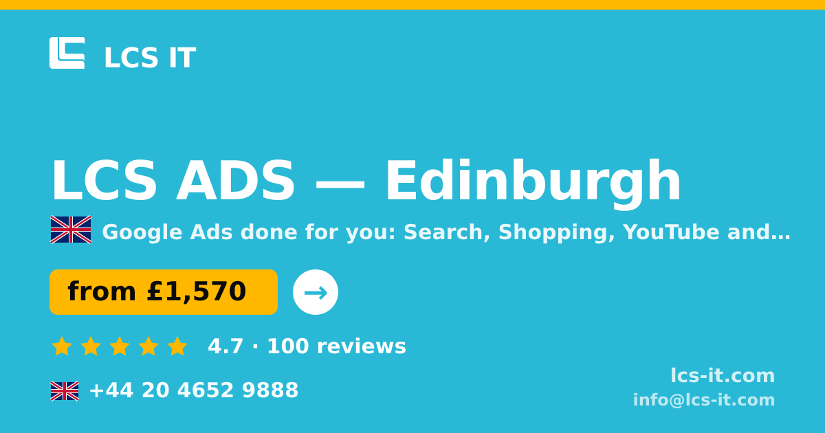 LCS ADS in Edinburgh — from £1,570 per month, rated 4.7/5 by 100 reviews