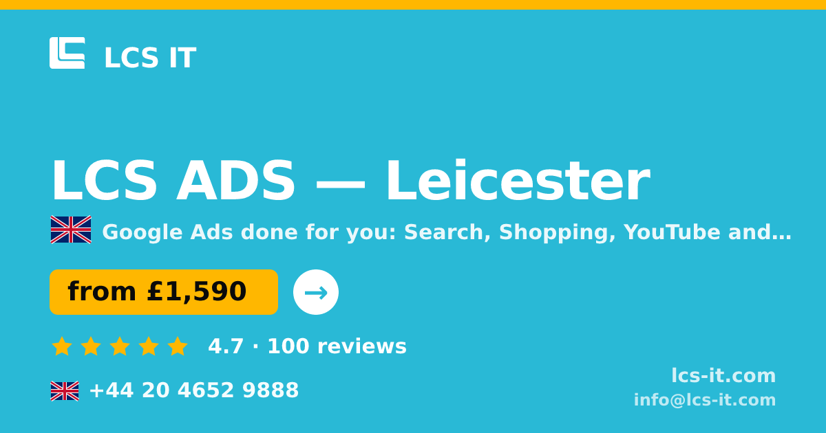LCS ADS in Leicester — from £1,590 per month, rated 4.7/5 by 100 reviews