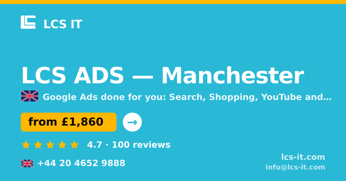 LCS ADS in Manchester — from £1,860 per month, rated 4.7/5 by 100 reviews