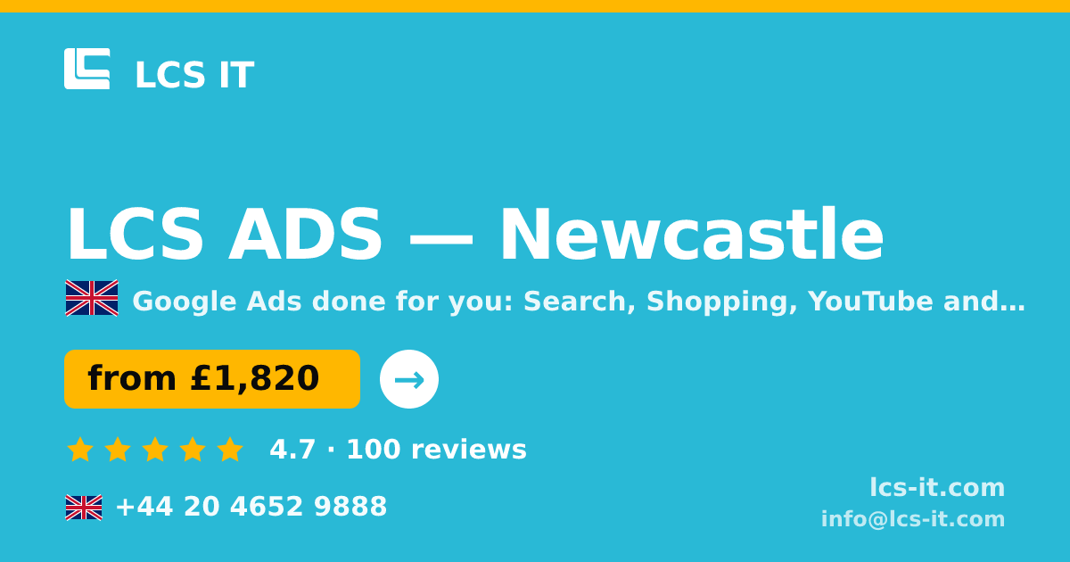LCS ADS in Newcastle — from £1,820 per month, rated 4.7/5 by 100 reviews