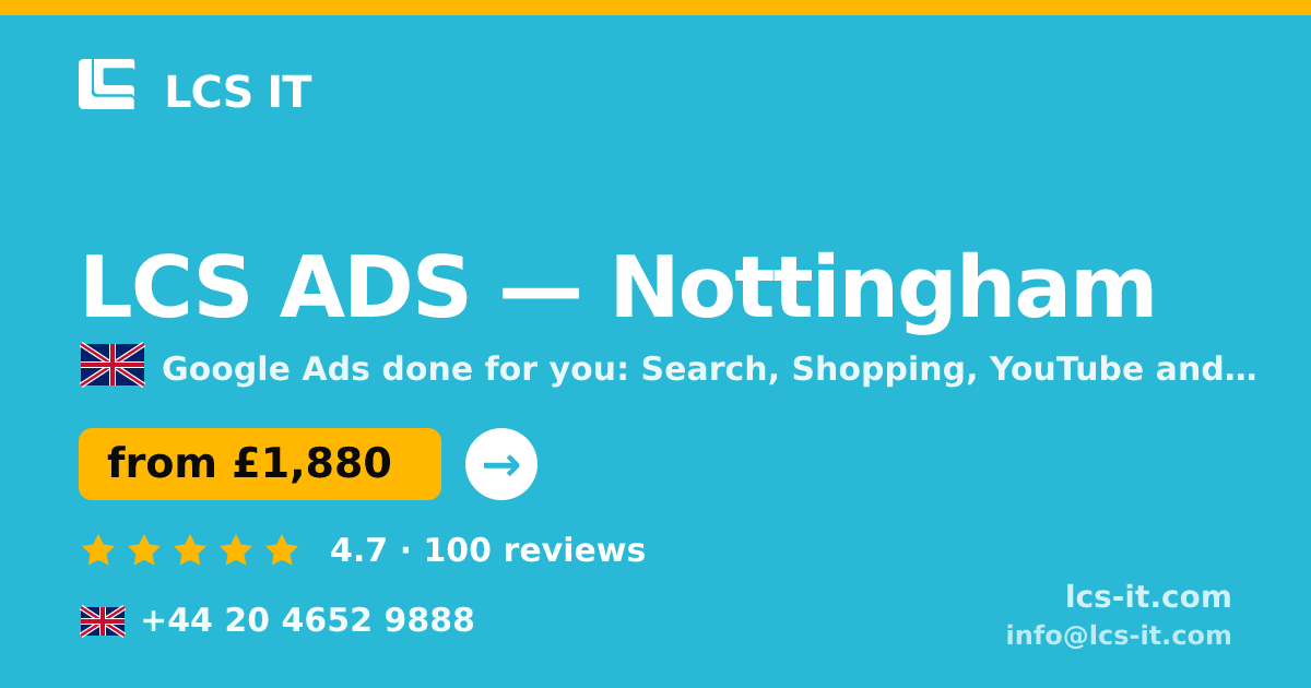 LCS ADS in Nottingham — from £1,880 per month, rated 4.7/5 by 100 reviews