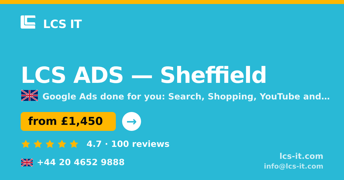 LCS ADS in Sheffield — from £1,450 per month, rated 4.7/5 by 100 reviews