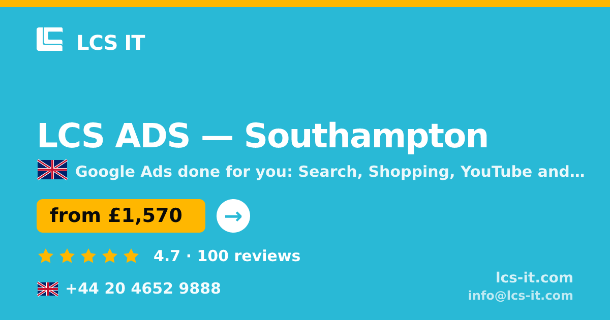 LCS ADS in Southampton — from £1,570 per month, rated 4.7/5 by 100 reviews