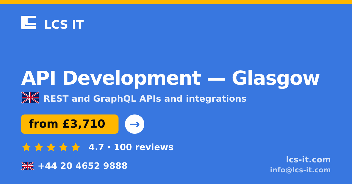 API Development in Glasgow — from £3,710 per project, rated 4.7/5 by 100 reviews