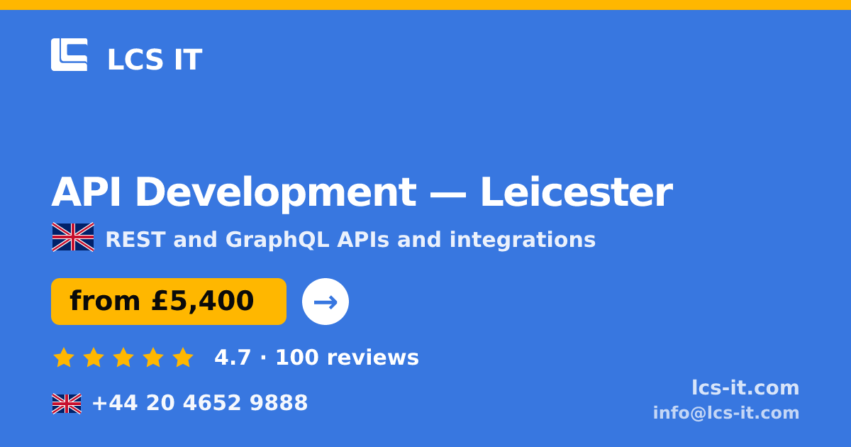 API Development in Leicester — from £5,400 per project, rated 4.7/5 by 100 reviews