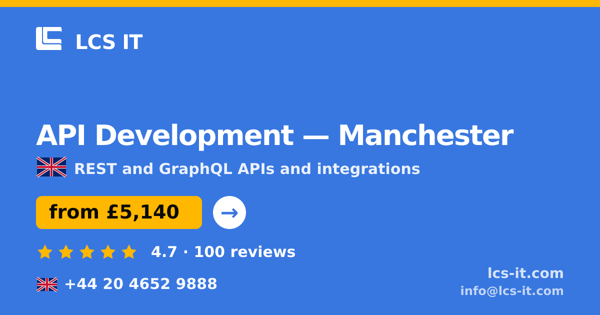 API Development in Manchester — from £5,140 per project, rated 4.7/5 by 100 reviews