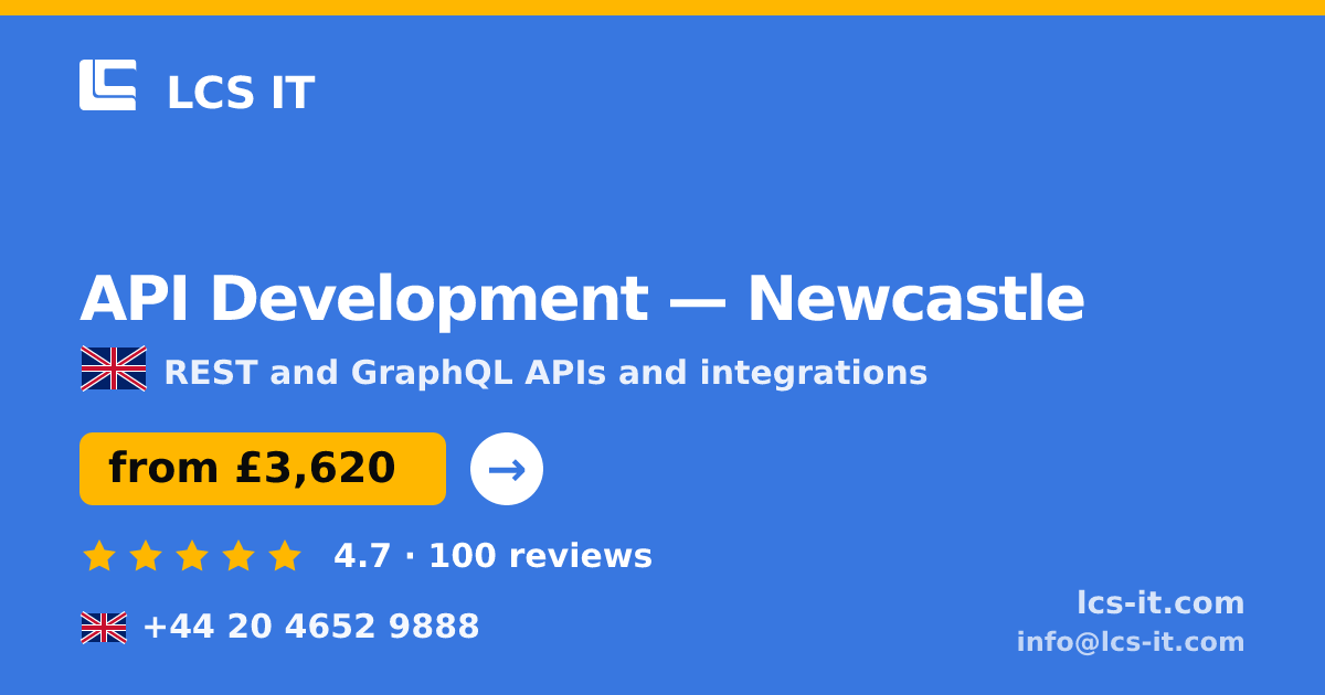 API Development in Newcastle — from £3,620 per project, rated 4.7/5 by 100 reviews