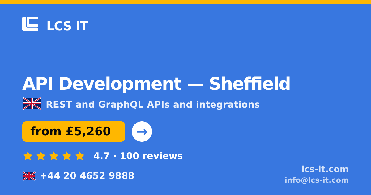 API Development in Sheffield — from £5,260 per project, rated 4.7/5 by 100 reviews