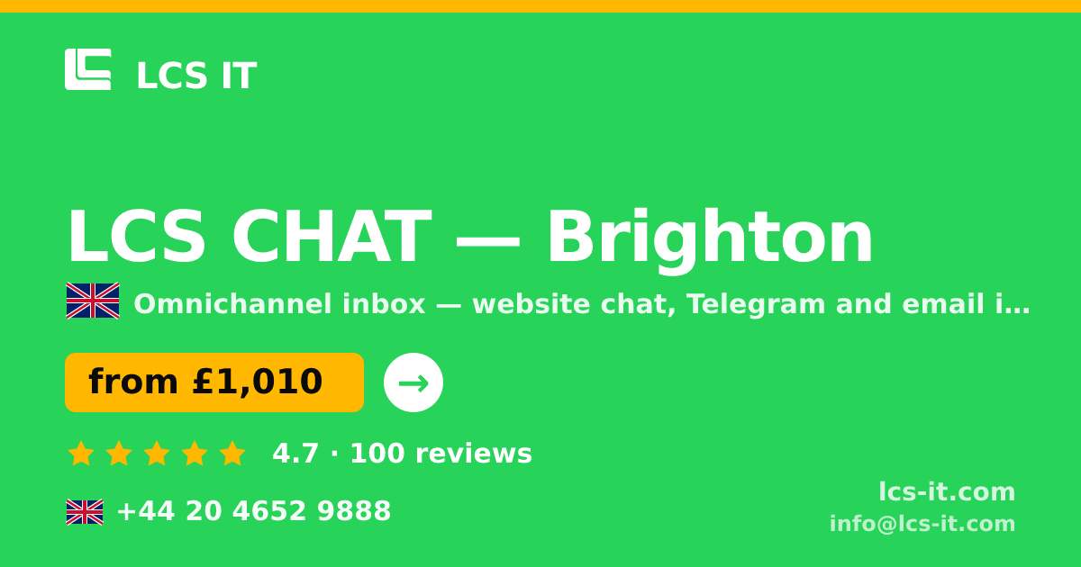 LCS CHAT in Brighton — from £1,010 per month, rated 4.7/5 by 100 reviews