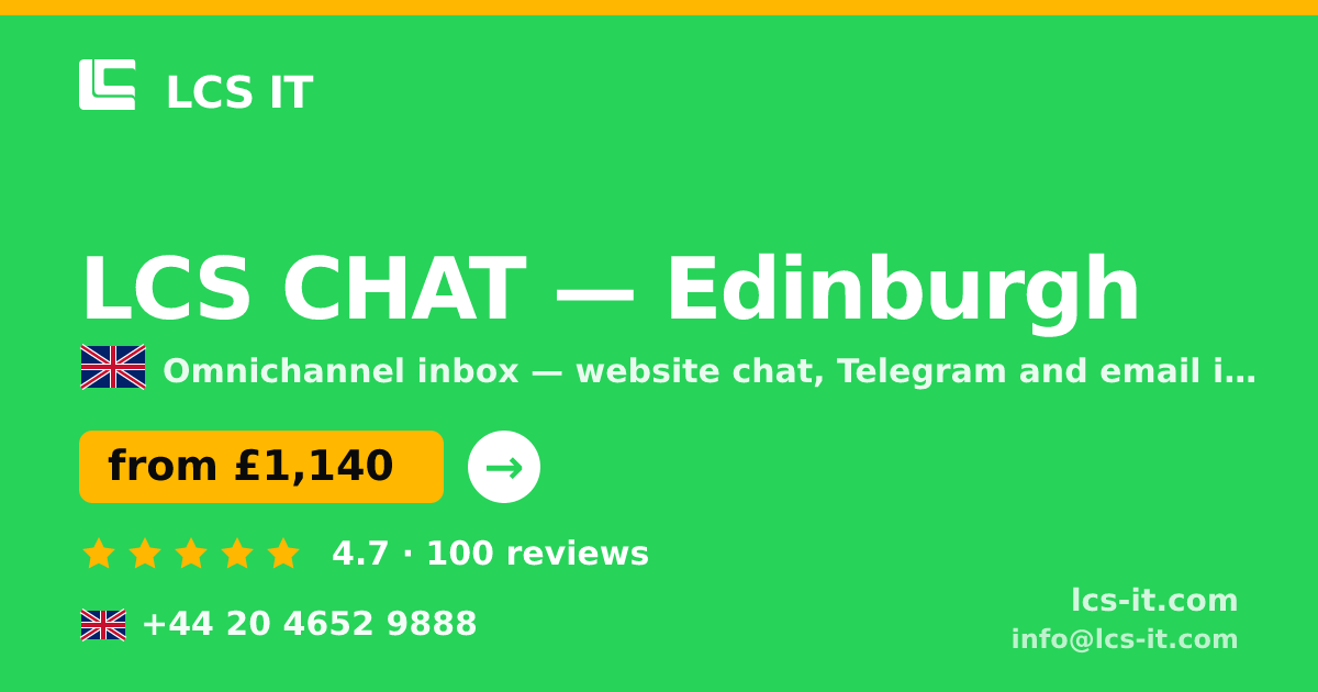 LCS CHAT in Edinburgh — from £1,140 per month, rated 4.7/5 by 100 reviews
