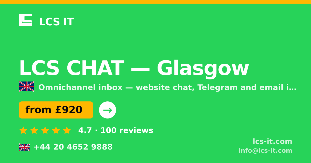 LCS CHAT in Glasgow — from £920 per month, rated 4.7/5 by 100 reviews