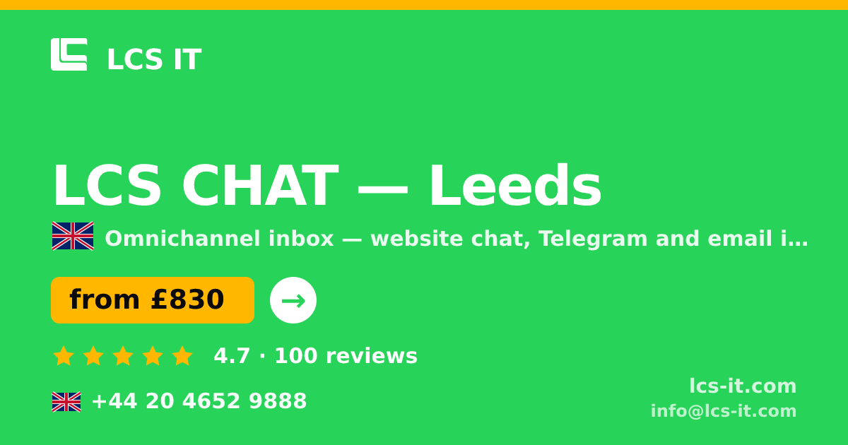 LCS CHAT in Leeds — from £830 per month, rated 4.7/5 by 100 reviews