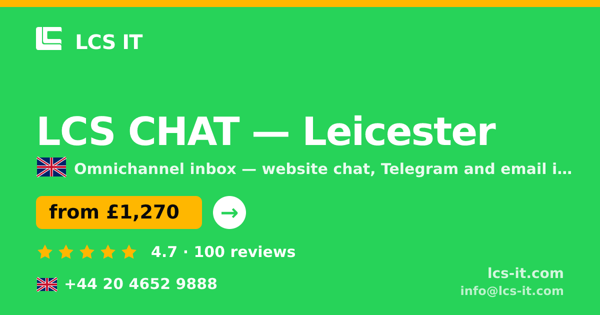 LCS CHAT in Leicester — from £1,270 per month, rated 4.7/5 by 100 reviews