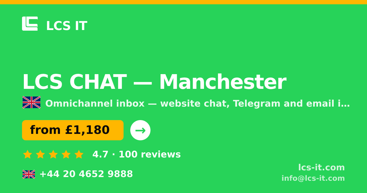 LCS CHAT in Manchester — from £1,180 per month, rated 4.7/5 by 100 reviews