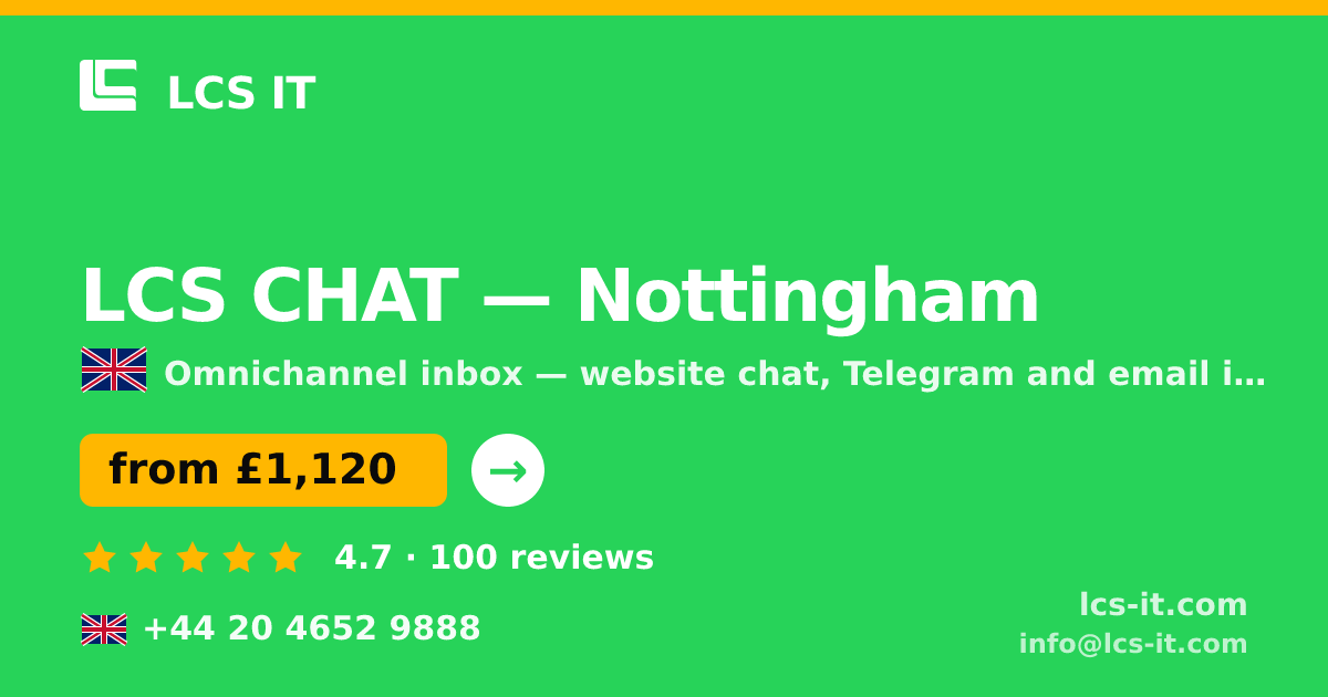 LCS CHAT in Nottingham — from £1,120 per month, rated 4.7/5 by 100 reviews