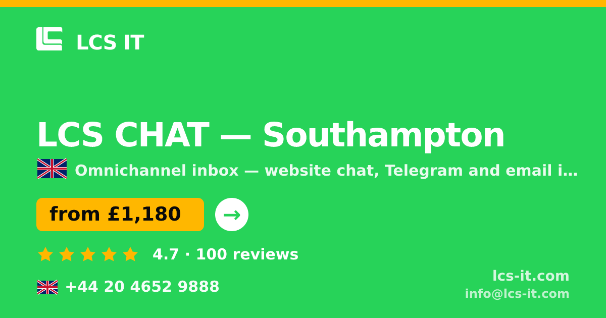 LCS CHAT in Southampton — from £1,180 per month, rated 4.7/5 by 100 reviews
