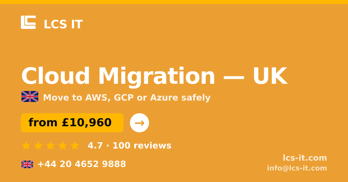 Cloud Migration in the UK — from £10,960 per project, rated 4.7/5 by 100 reviews