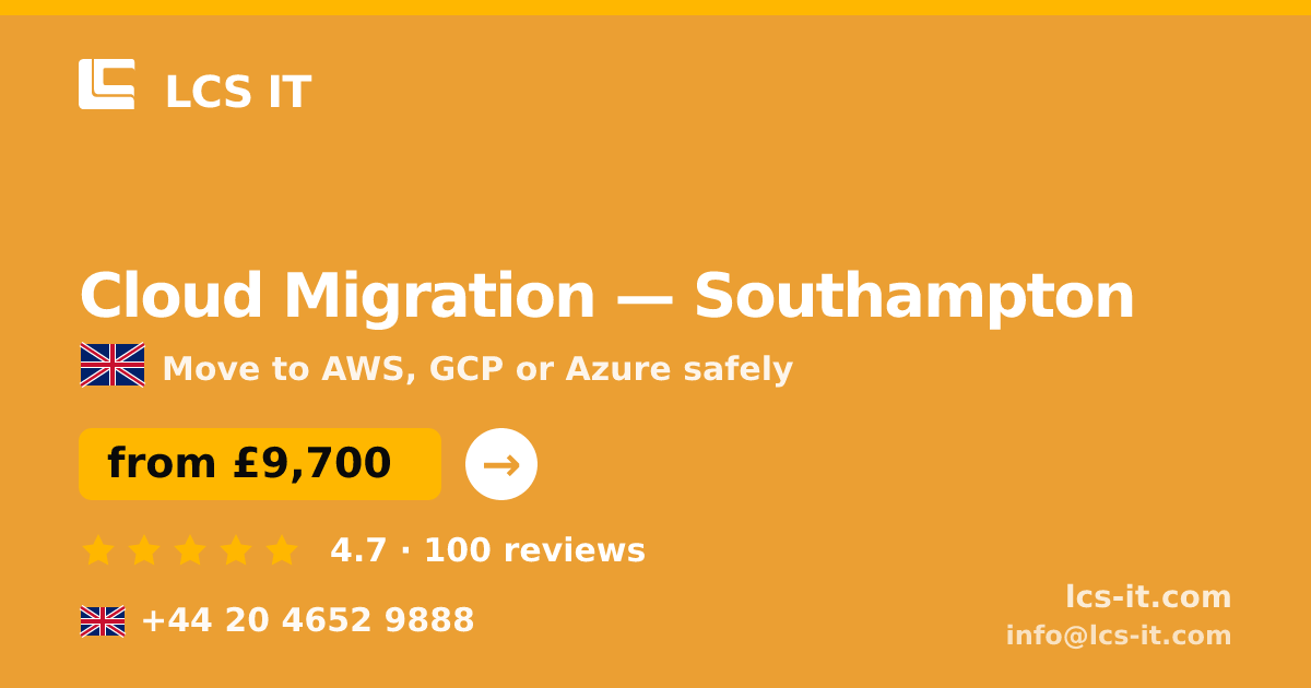 Cloud Migration in Southampton — from £9,700 per project, rated 4.7/5 by 100 reviews