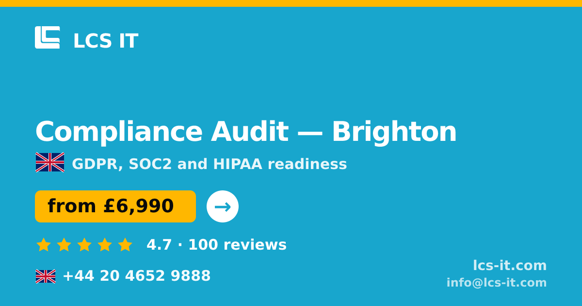 Compliance Audit in Brighton — from £6,990 per project, rated 4.7/5 by 100 reviews
