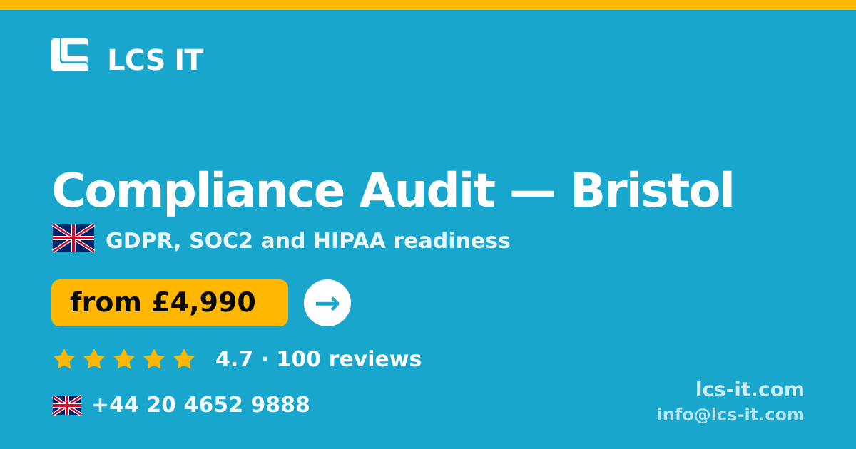 Compliance Audit in Bristol — from £4,990 per project, rated 4.7/5 by 100 reviews