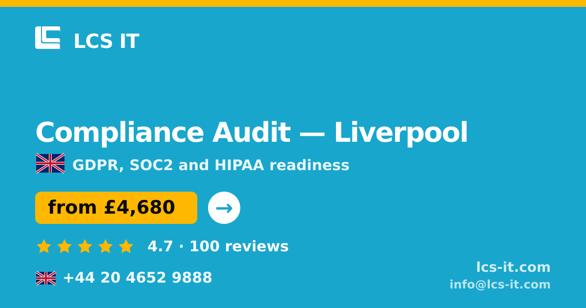 Compliance Audit in Liverpool — from £4,680 per project, rated 4.7/5 by 100 reviews