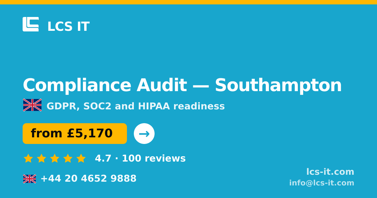 Compliance Audit in Southampton — from £5,170 per project, rated 4.7/5 by 100 reviews