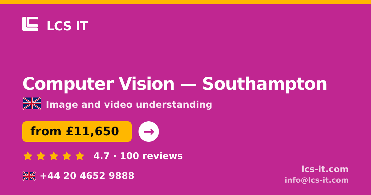 Computer Vision in Southampton — from £11,650 per project, rated 4.7/5 by 100 reviews