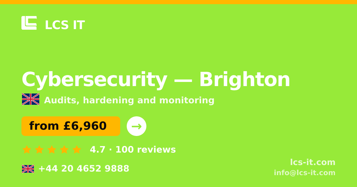 Cybersecurity in Brighton — from £6,960 per project, rated 4.7/5 by 100 reviews