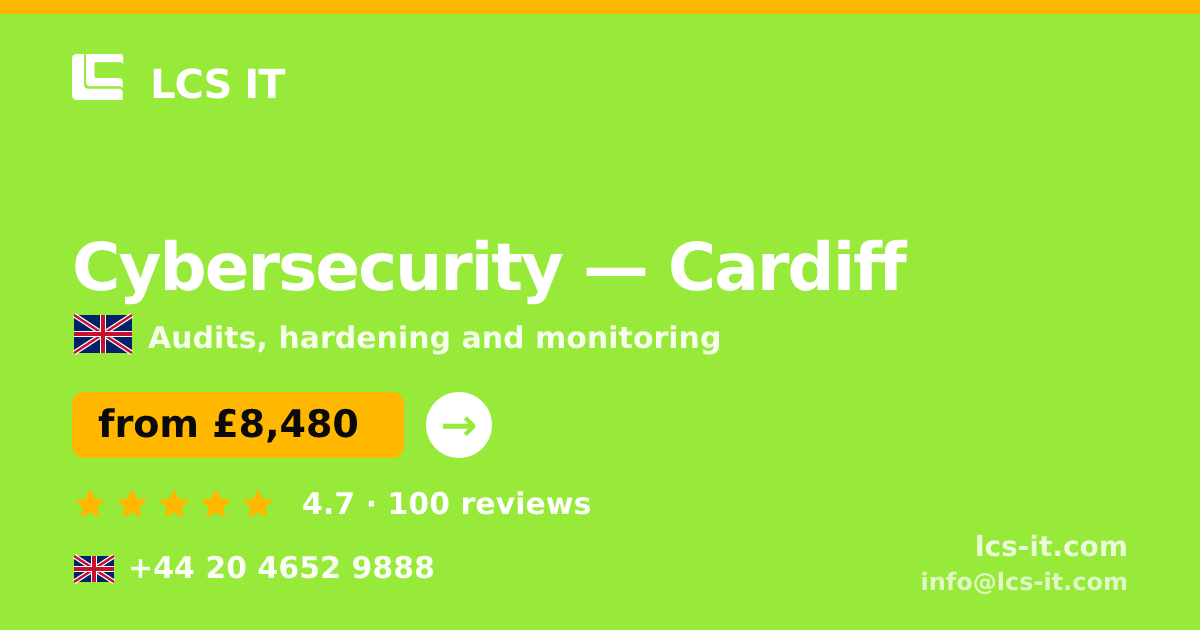 Cybersecurity in Cardiff — from £8,480 per project, rated 4.7/5 by 100 reviews