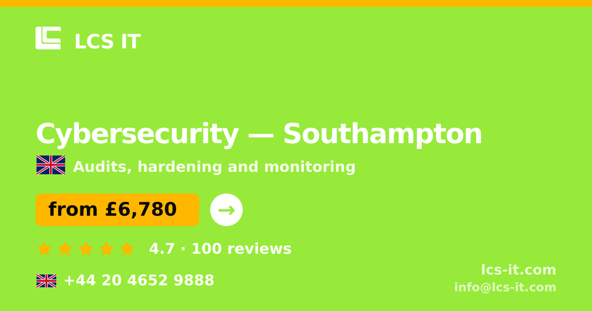 Cybersecurity in Southampton — from £6,780 per project, rated 4.7/5 by 100 reviews