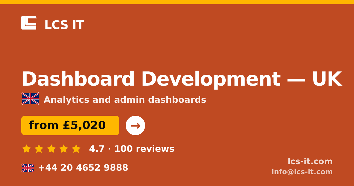 Dashboard Development in the UK — from £5,020 per project, rated 4.7/5 by 100 reviews