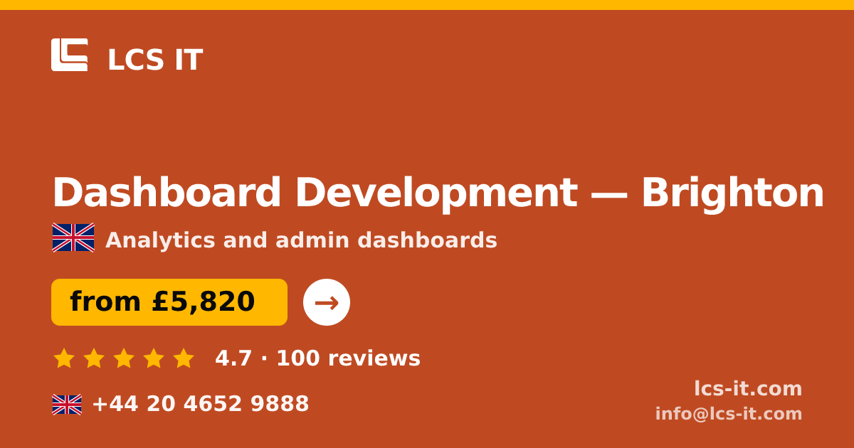 Dashboard Development in Brighton — from £5,820 per project, rated 4.7/5 by 100 reviews