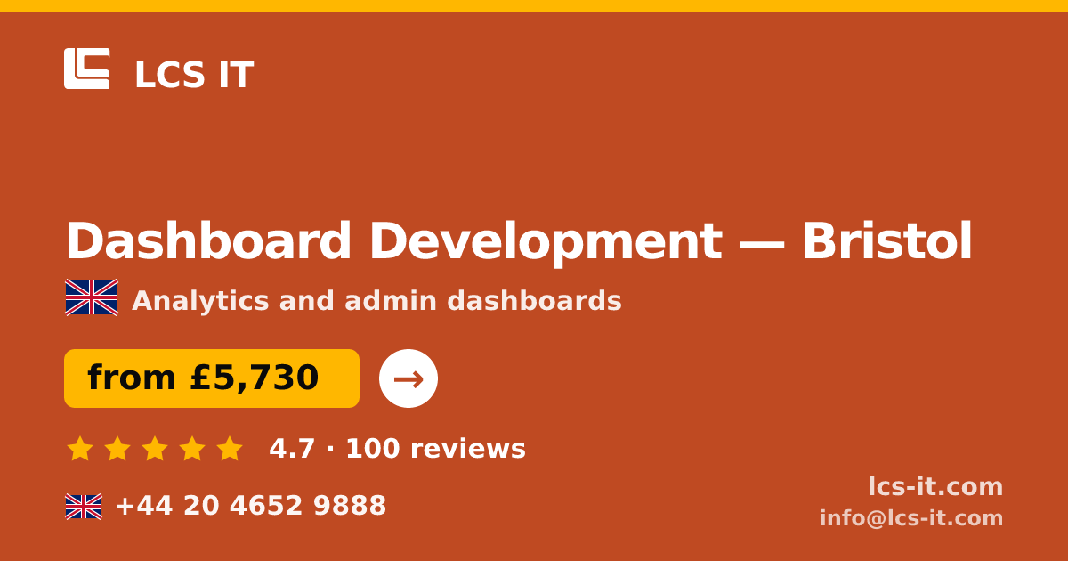 Dashboard Development in Bristol — from £5,730 per project, rated 4.7/5 by 100 reviews
