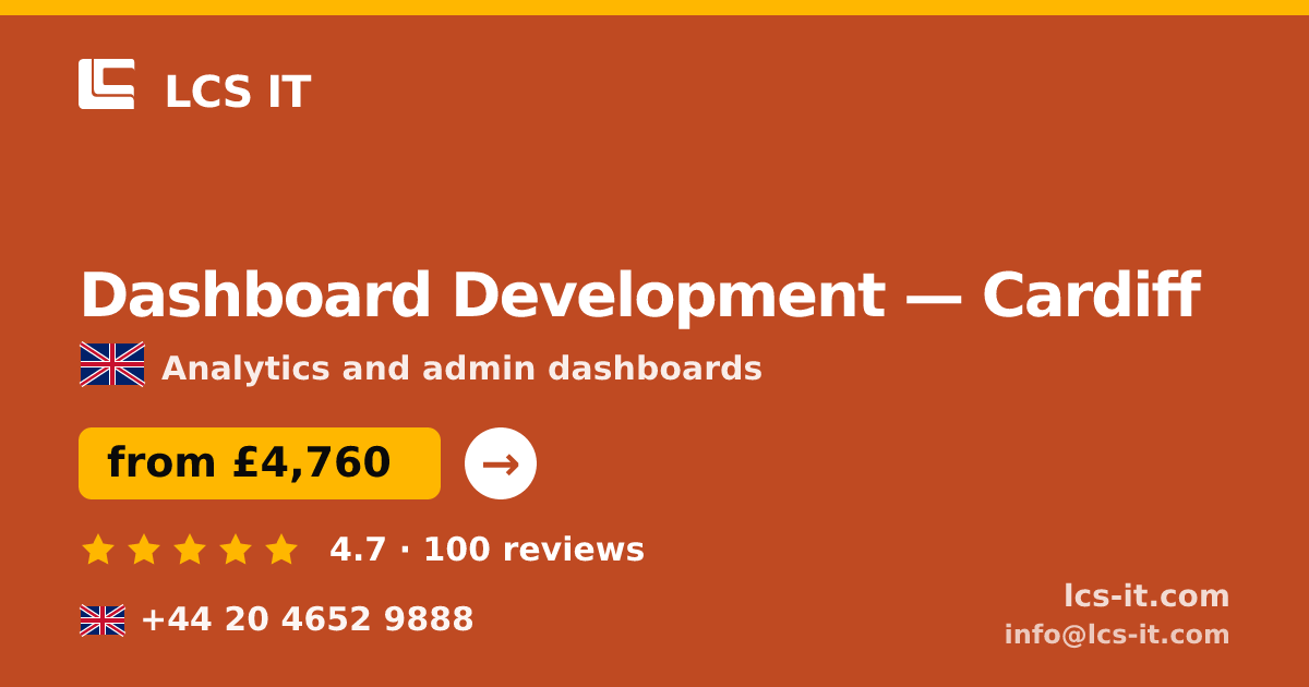 Dashboard Development in Cardiff — from £4,760 per project, rated 4.7/5 by 100 reviews