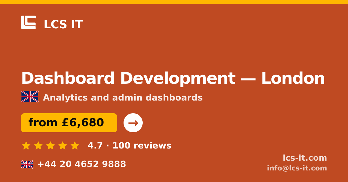 Dashboard Development in London — from £6,680 per project, rated 4.7/5 by 100 reviews