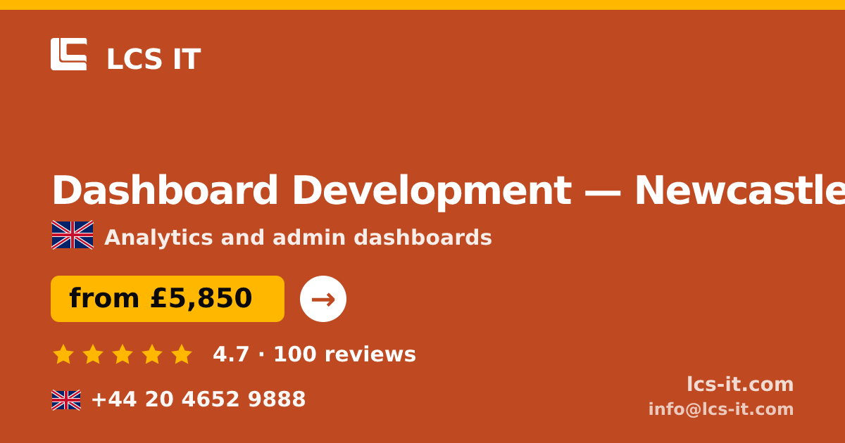 Dashboard Development in Newcastle — from £5,850 per project, rated 4.7/5 by 100 reviews
