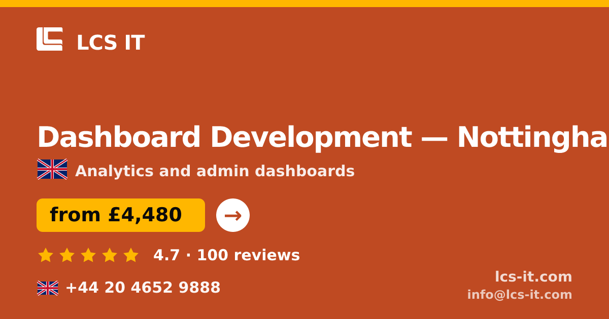 Dashboard Development in Nottingham — from £4,480 per project, rated 4.7/5 by 100 reviews
