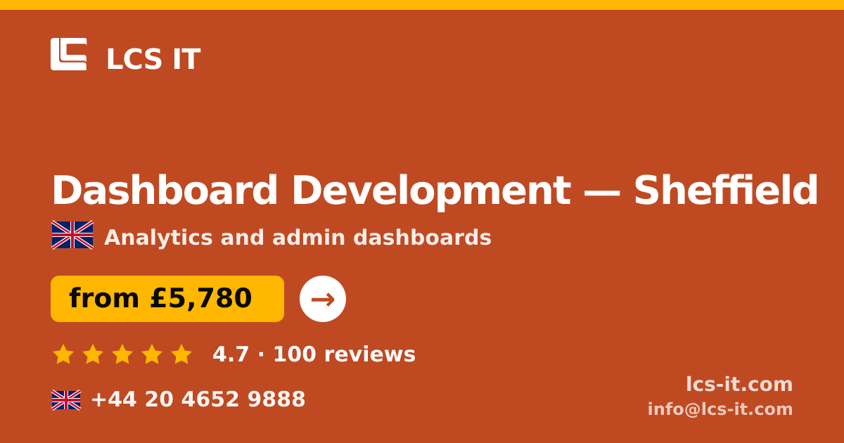 Dashboard Development in Sheffield — from £5,780 per project, rated 4.7/5 by 100 reviews