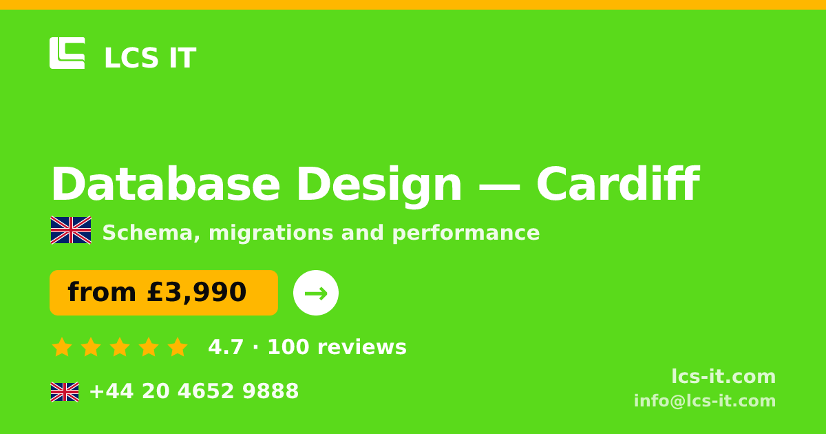 Database Design in Cardiff — from £3,990 per project, rated 4.7/5 by 100 reviews