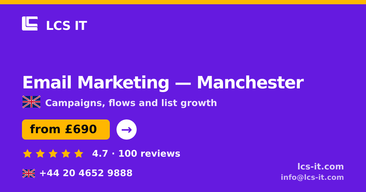Email Marketing in Manchester — from £690 per month, rated 4.7/5 by 100 reviews