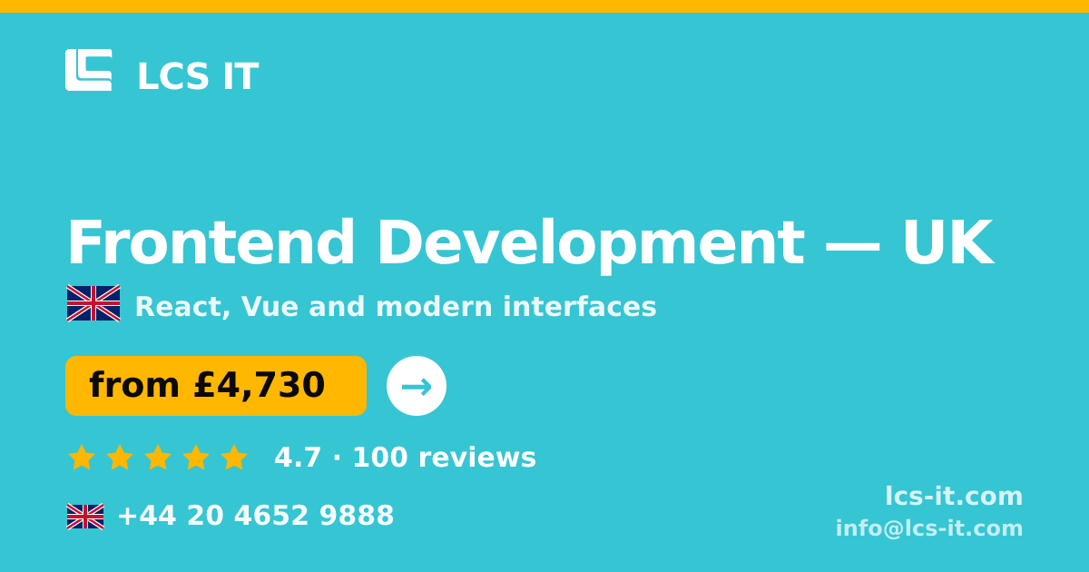 Frontend Development in the UK — from £4,730 per project, rated 4.7/5 by 100 reviews