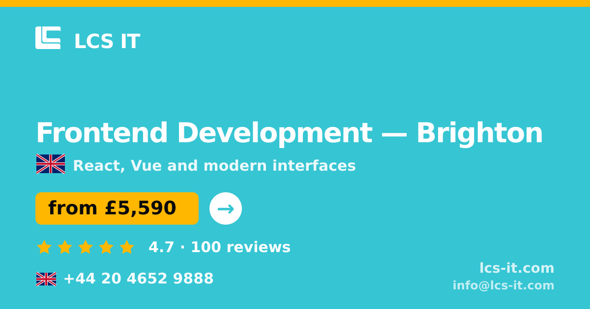 Frontend Development in Brighton — from £5,590 per project, rated 4.7/5 by 100 reviews