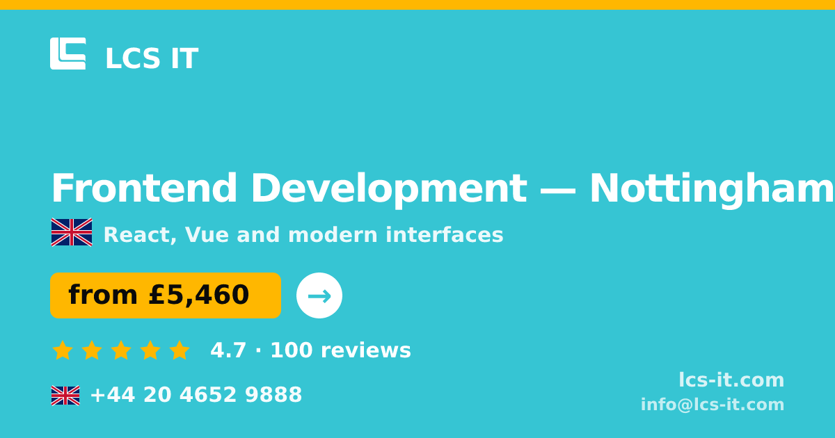 Frontend Development in Nottingham — from £5,460 per project, rated 4.7/5 by 100 reviews