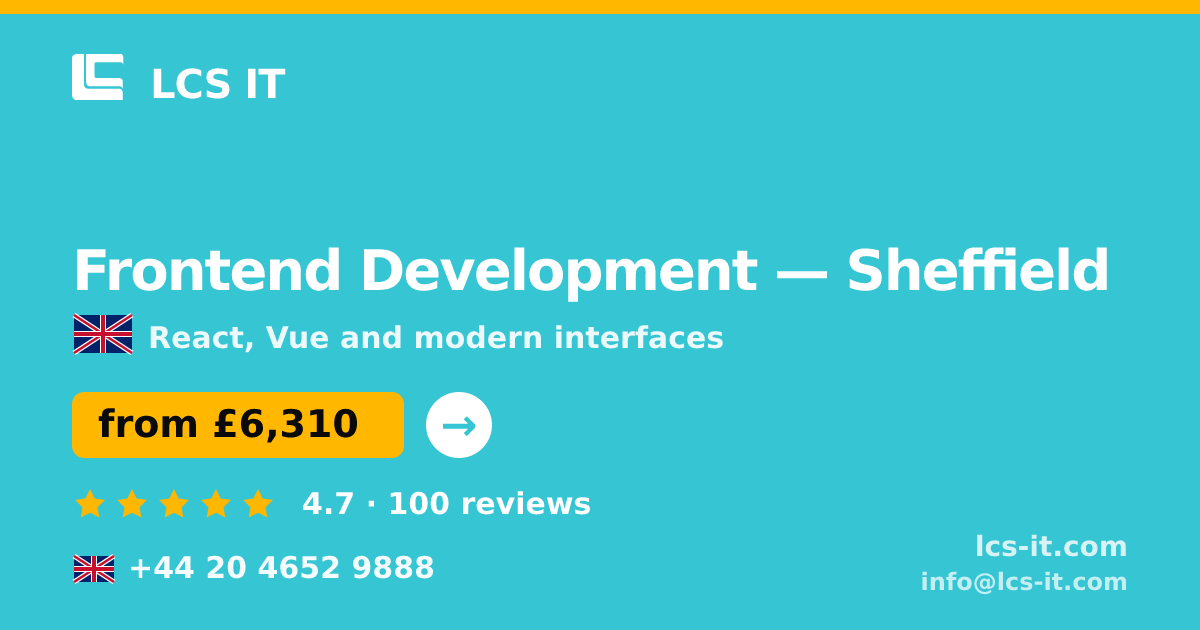 Frontend Development in Sheffield — from £6,310 per project, rated 4.7/5 by 100 reviews