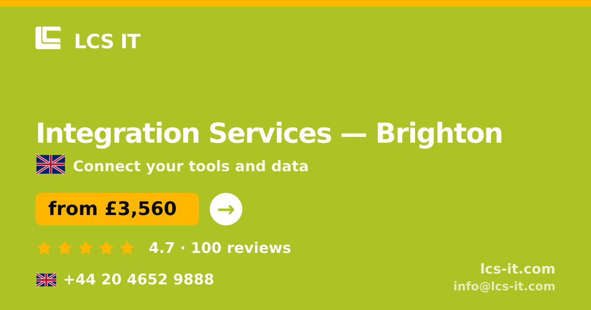 Integration Services in Brighton — from £3,560 per project, rated 4.7/5 by 100 reviews