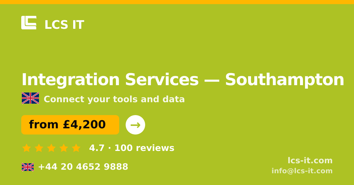 Integration Services in Southampton — from £4,200 per project, rated 4.7/5 by 100 reviews