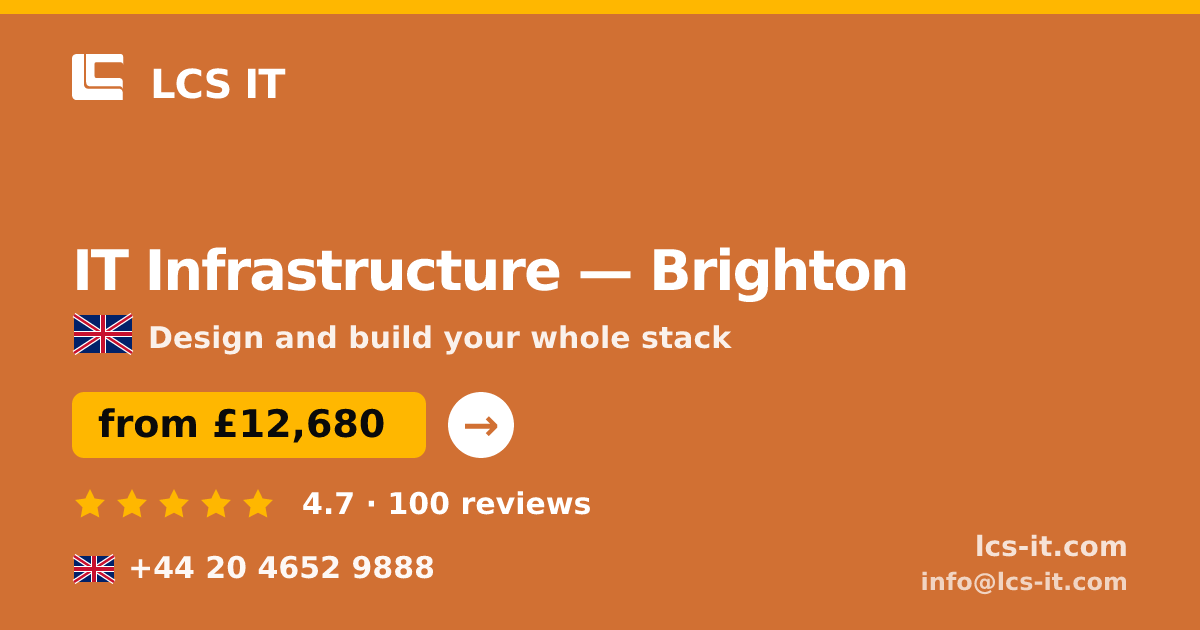 IT Infrastructure in Brighton — from £12,680 per project, rated 4.7/5 by 100 reviews